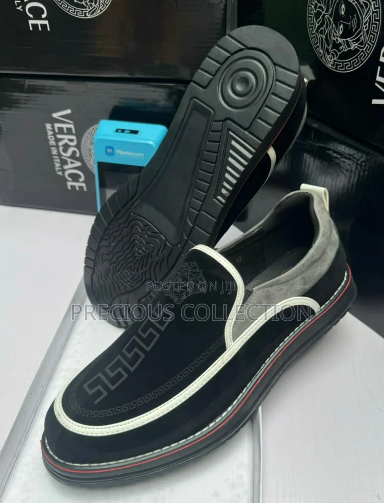 Classic Single Sole Versace Suede Loafers