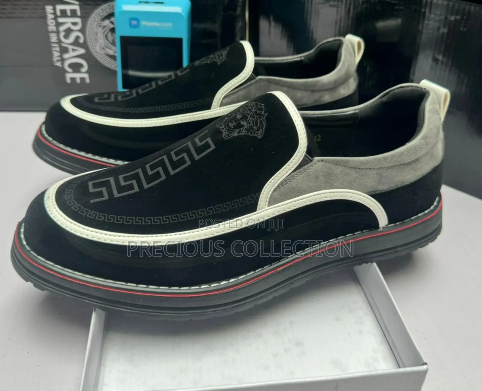 Classic Single Sole Versace Suede Loafers