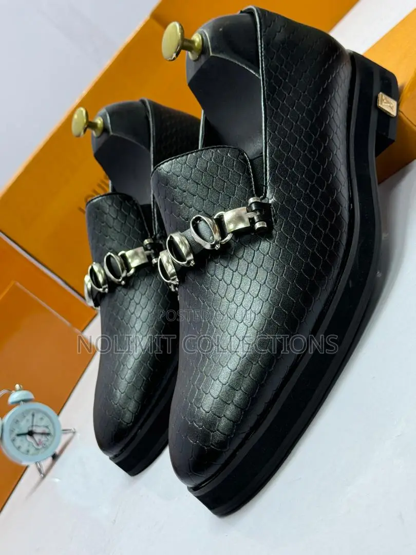 Lv Mask Croc Leather Loafers