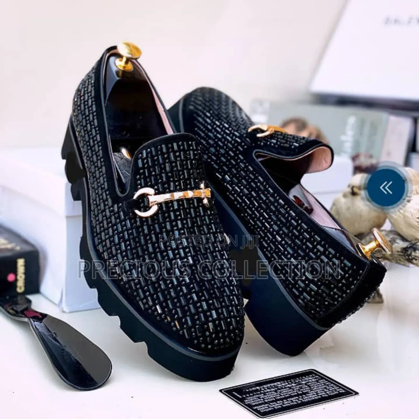 Versace All Stoned Black Cooperate Shoe