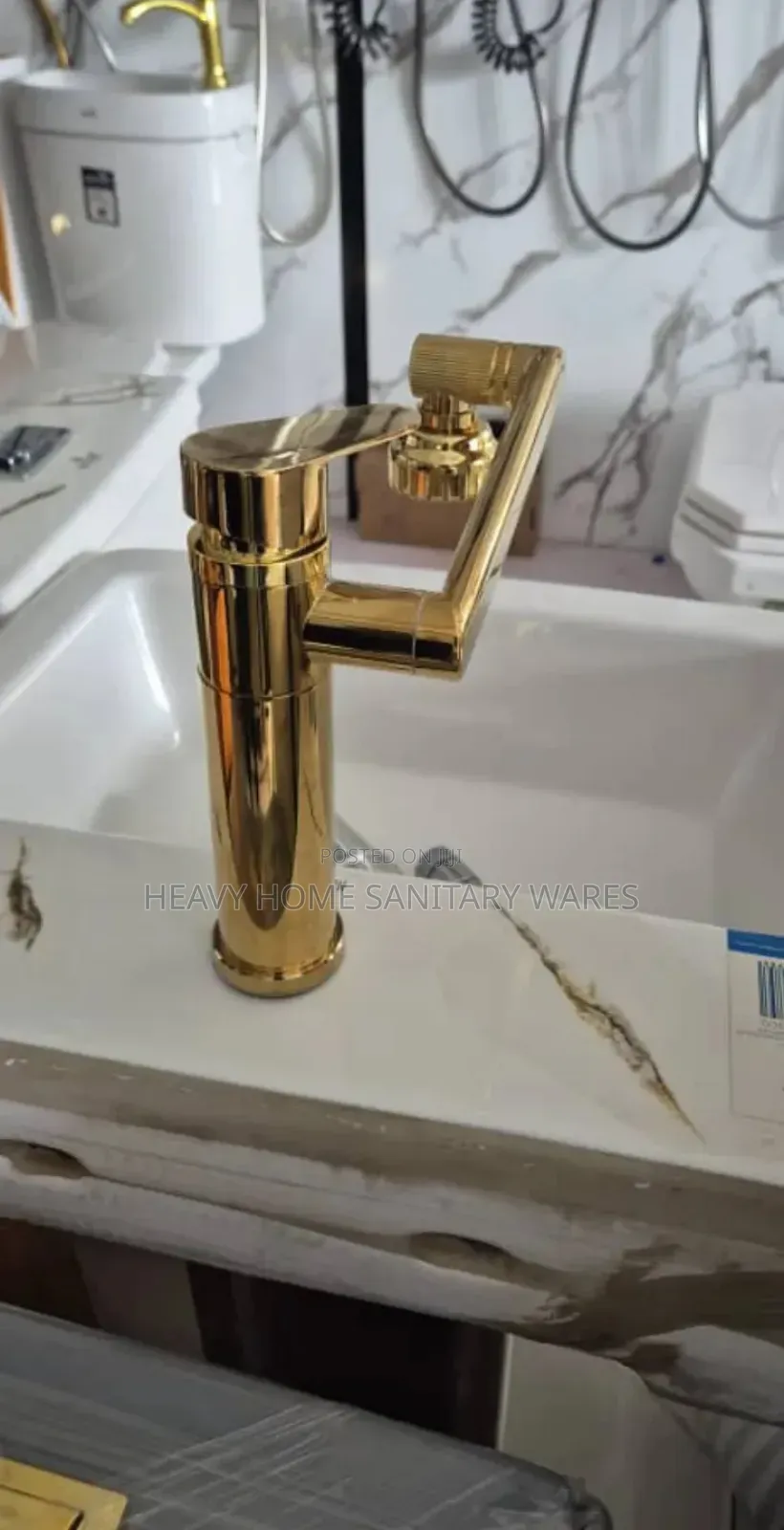 Gold Free Turn Basin Mixer Tap