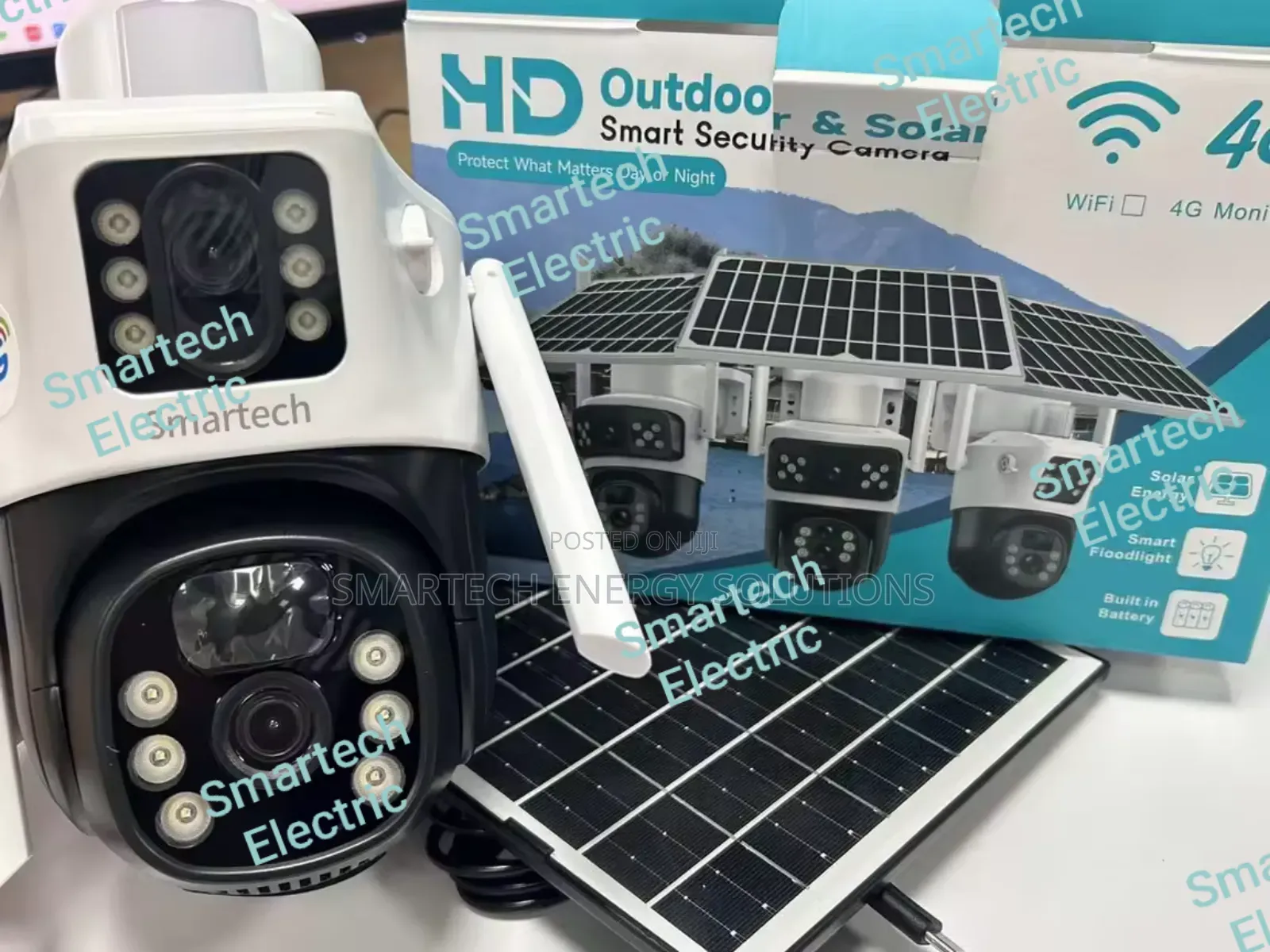 V380pro 4g Dual Lens Security Camera Motion Detection 8w Solar Panel