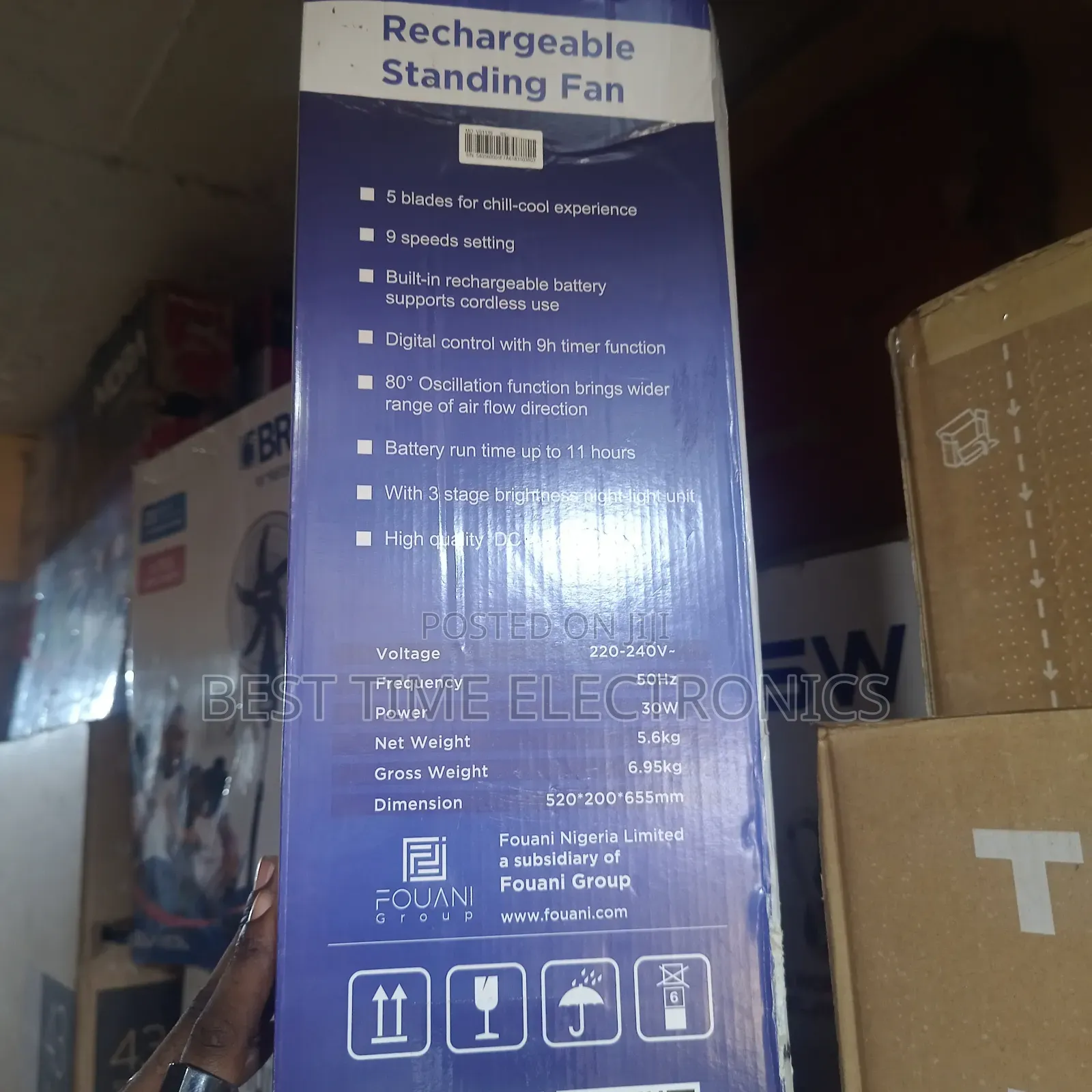 18" Maxi Rechargeable Stand Fan