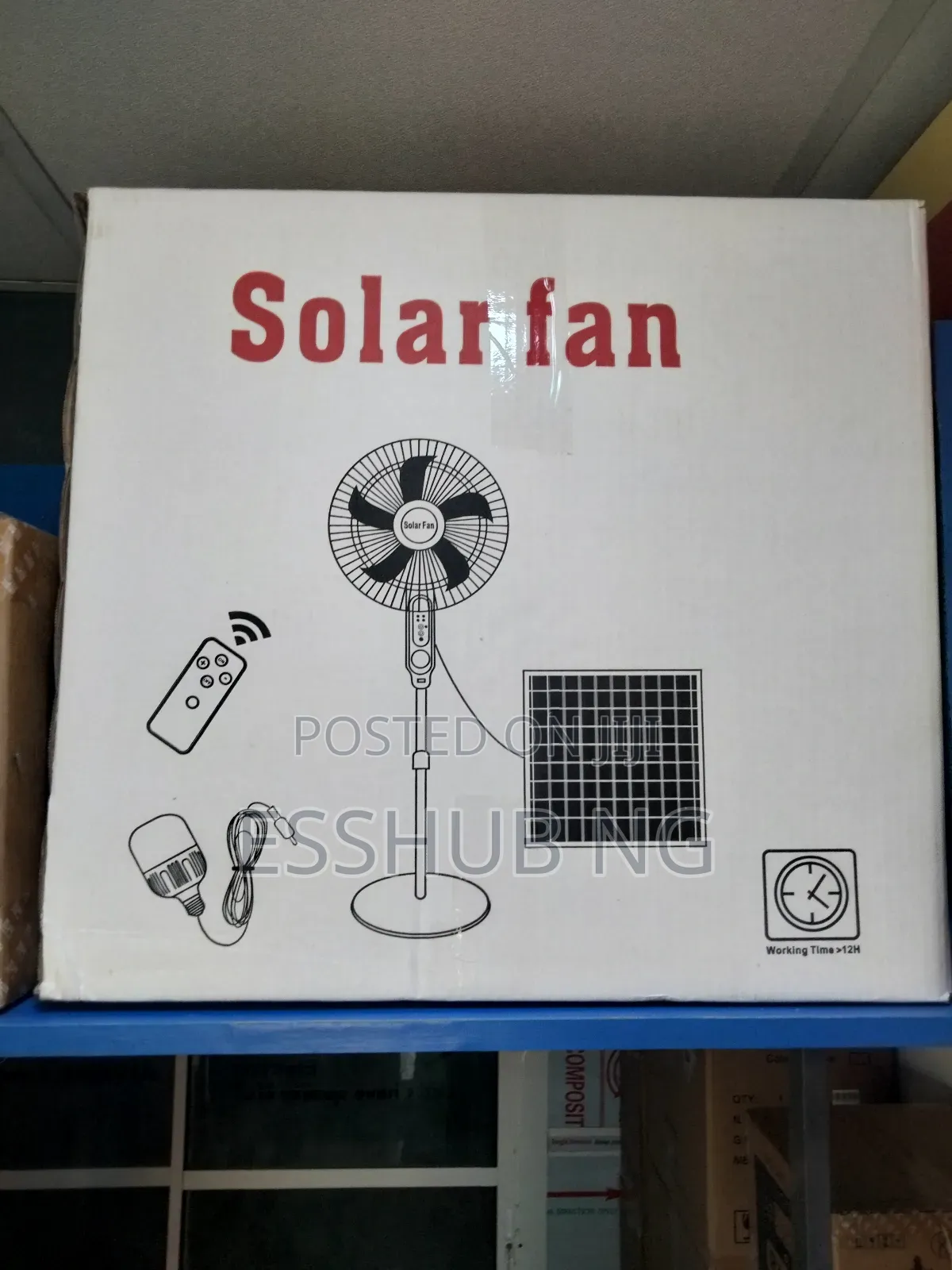 Solar Rechargeable Fan 16"