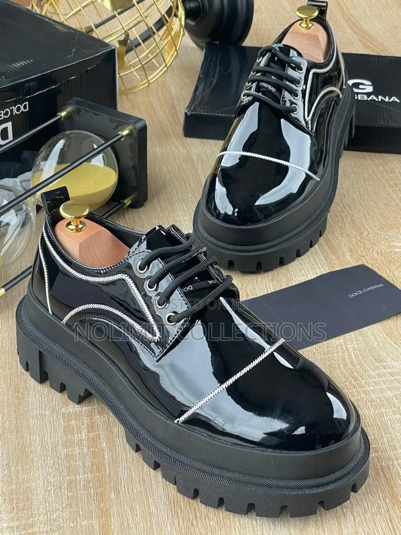 Thick Sole Patent Leather Dolce Gabbana Derby Shoe