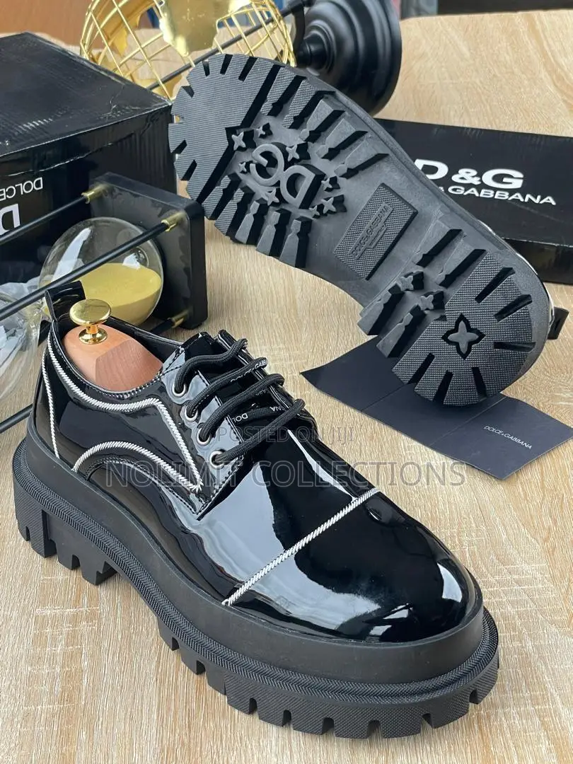 Thick Sole Patent Leather Dolce Gabbana Derby Shoe