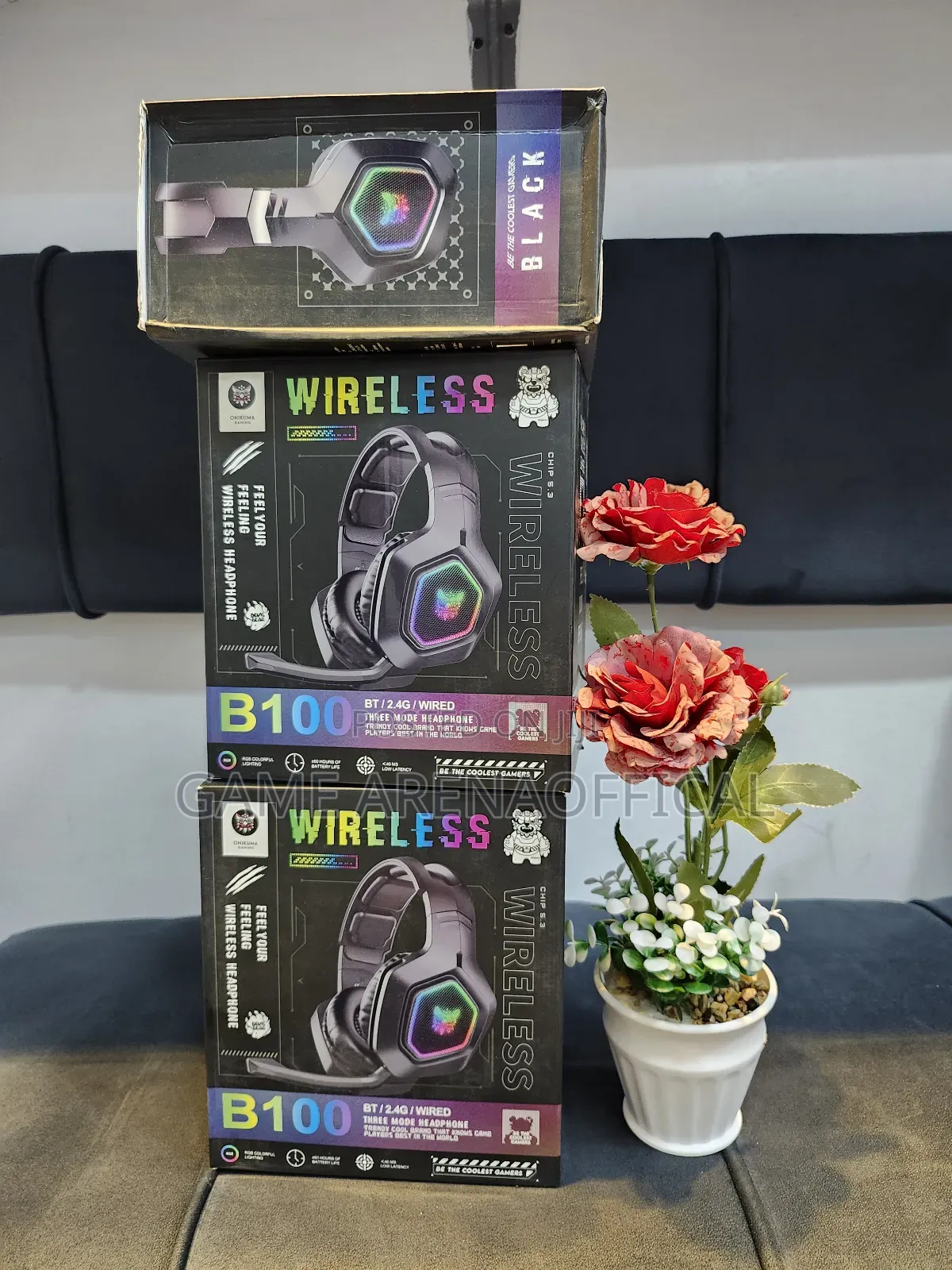 B100 Wireless RGB Headphones – 20mw Clean Loud Audio
