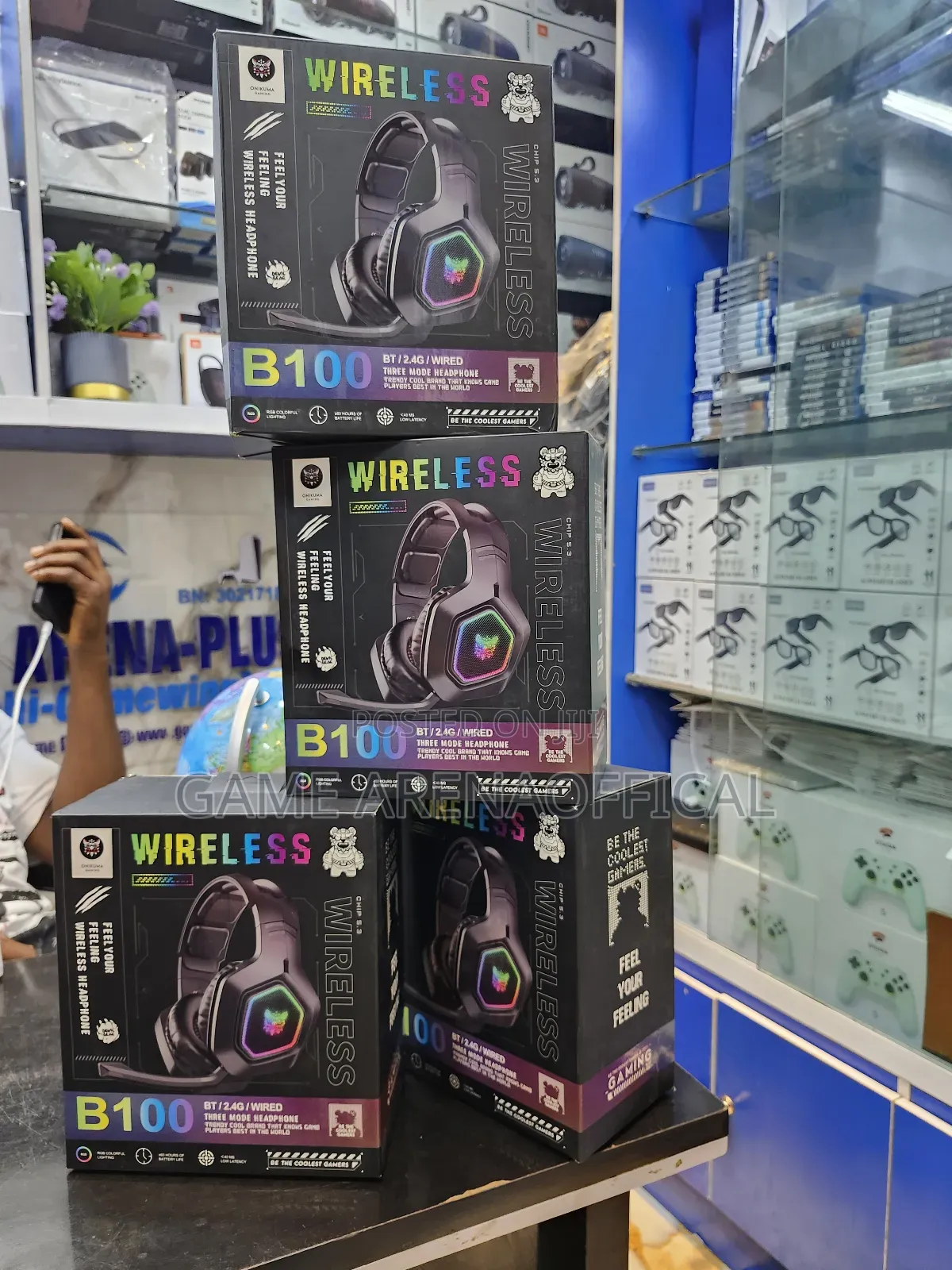 B100 Bluetooth/2.4g Headset – 20mw Deep Bass + Led Lights