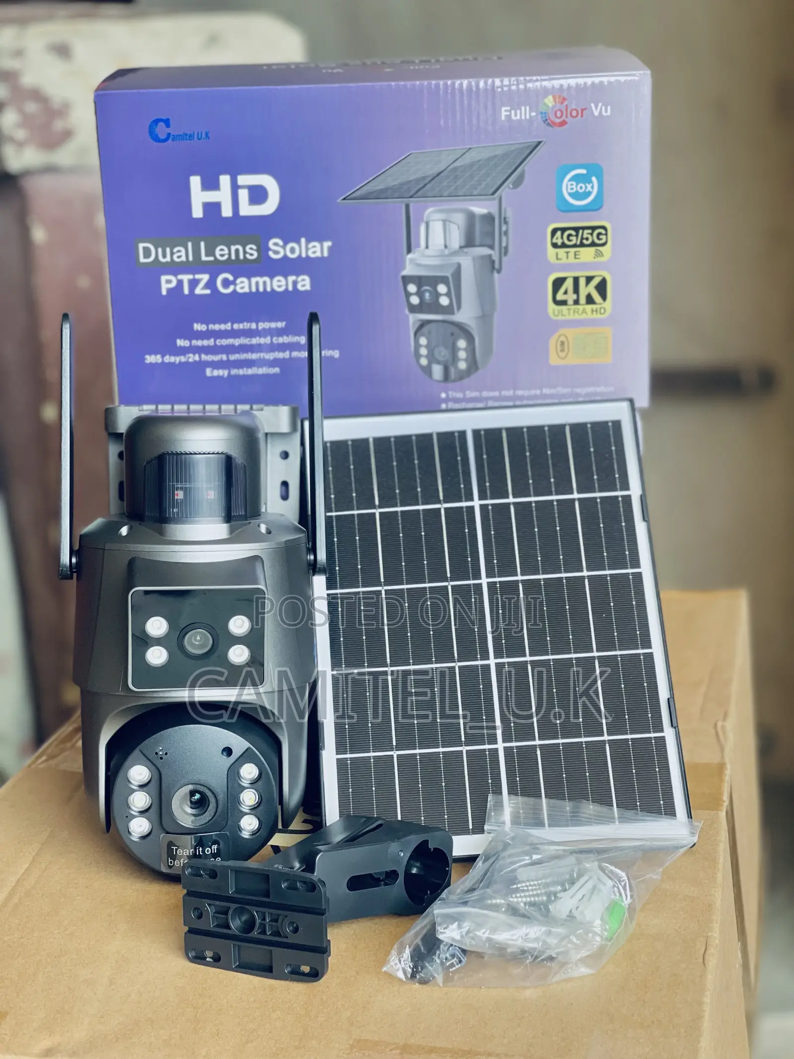 4g Ubox Dual Lens Solar PTZ Security Camera - Sd450