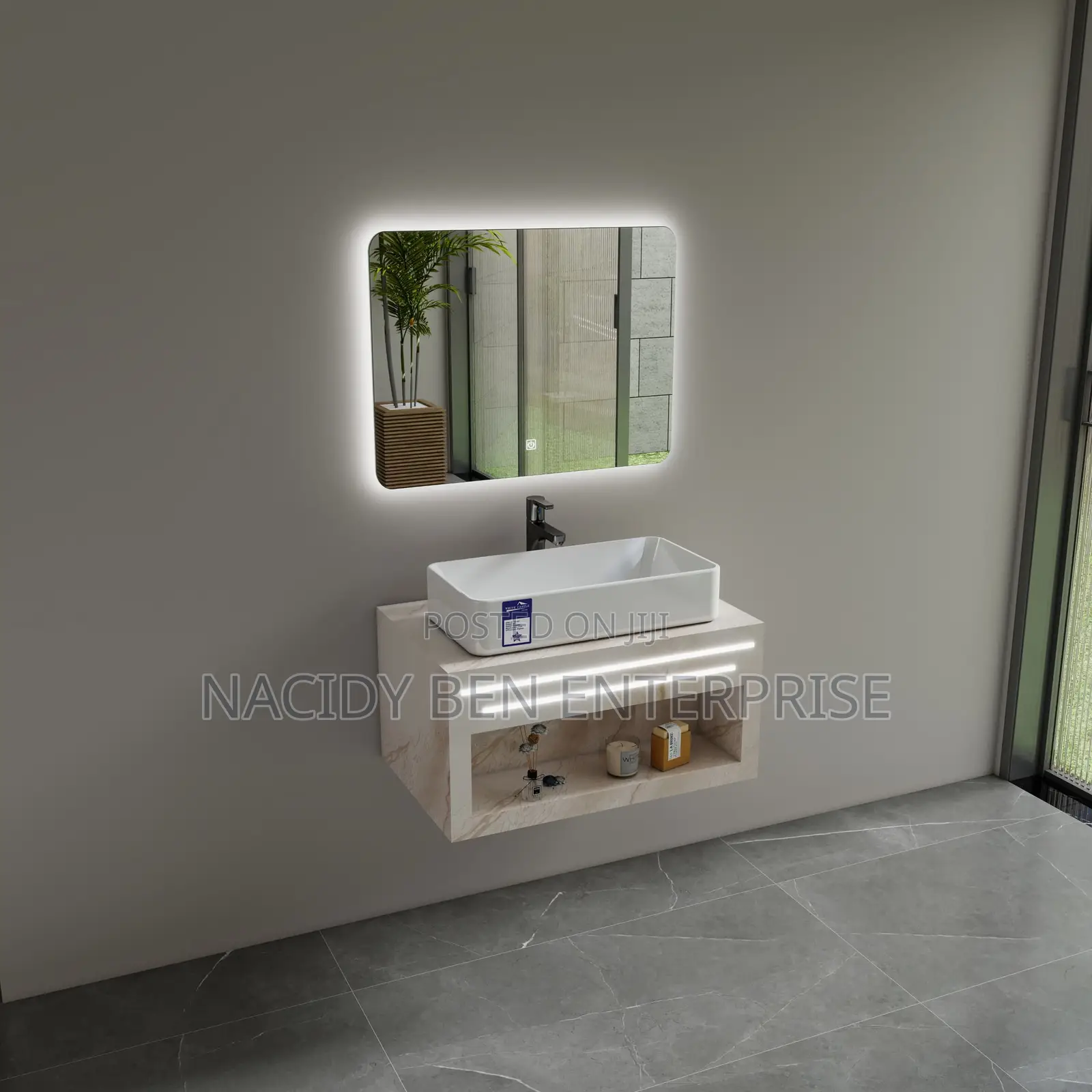 80cm Cabinet Basin With Led Mirror