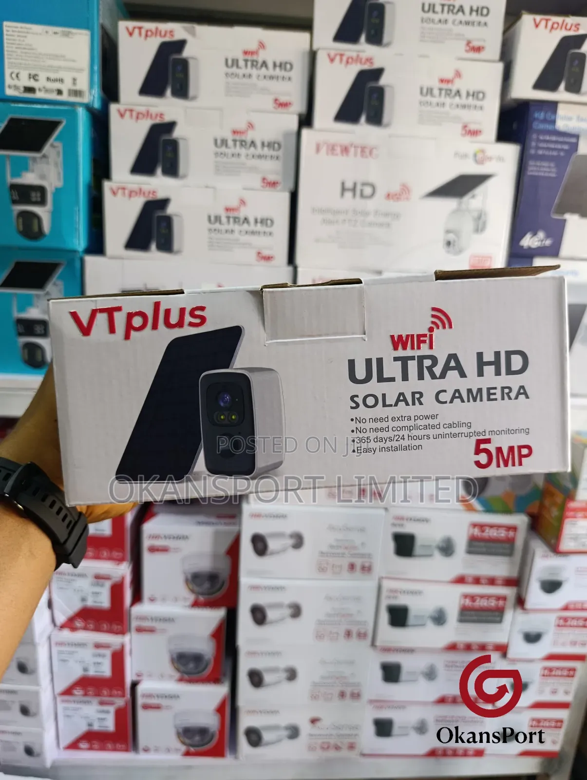 Vtplus 5mp Ultra Hd Solar Camera Dual Lens PTZ Full Color Night Vision