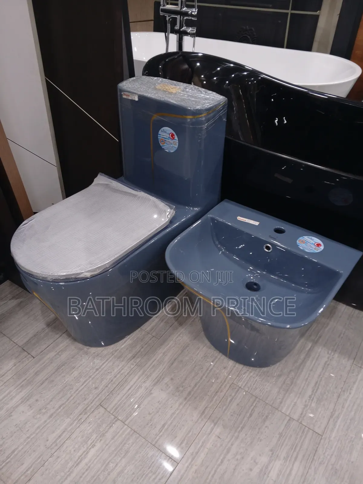 Unique Coloured Water Closet With Wallhung Basin