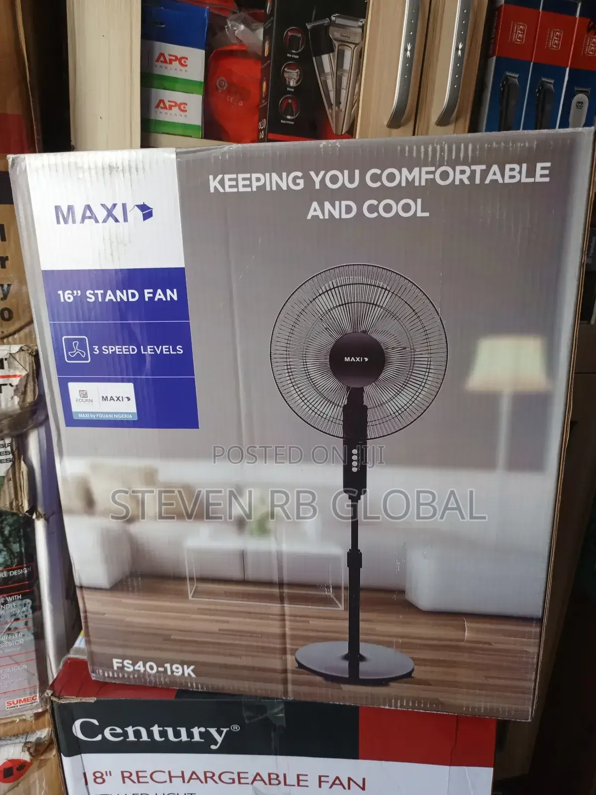 Maxi Standing Fan 16 Inch – Black (40-19mr)