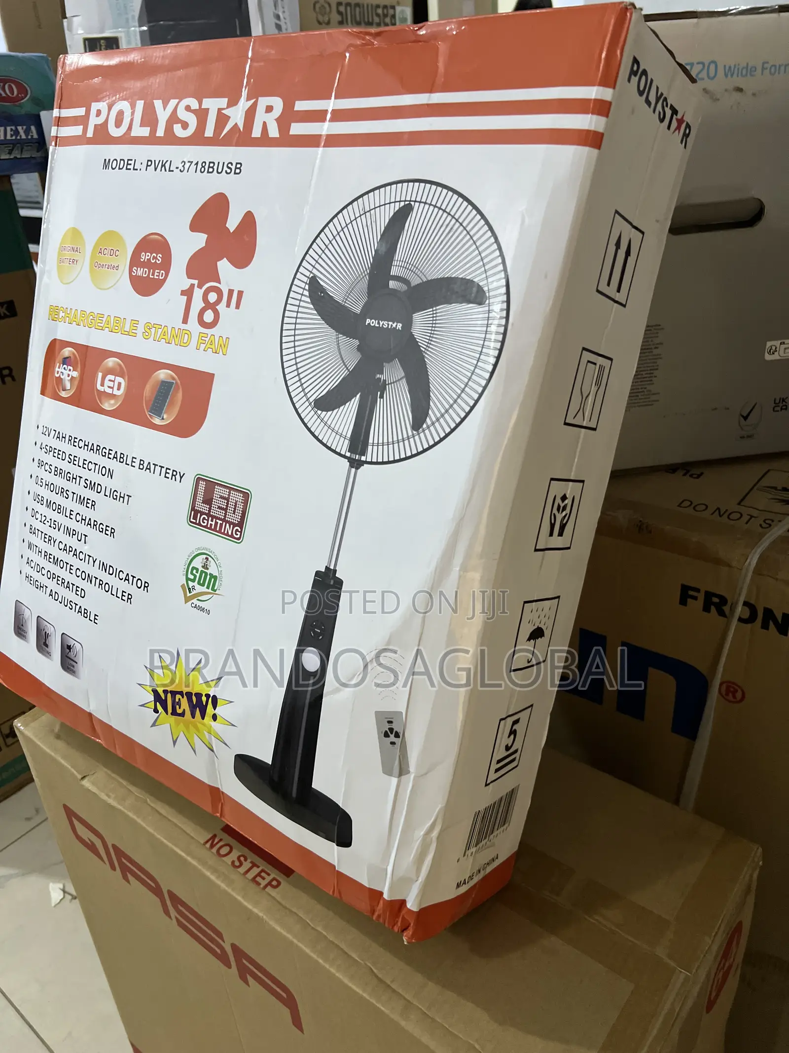 PVKL-1878busb Polystar 18-Inch Fan | Adjustable Standing Height