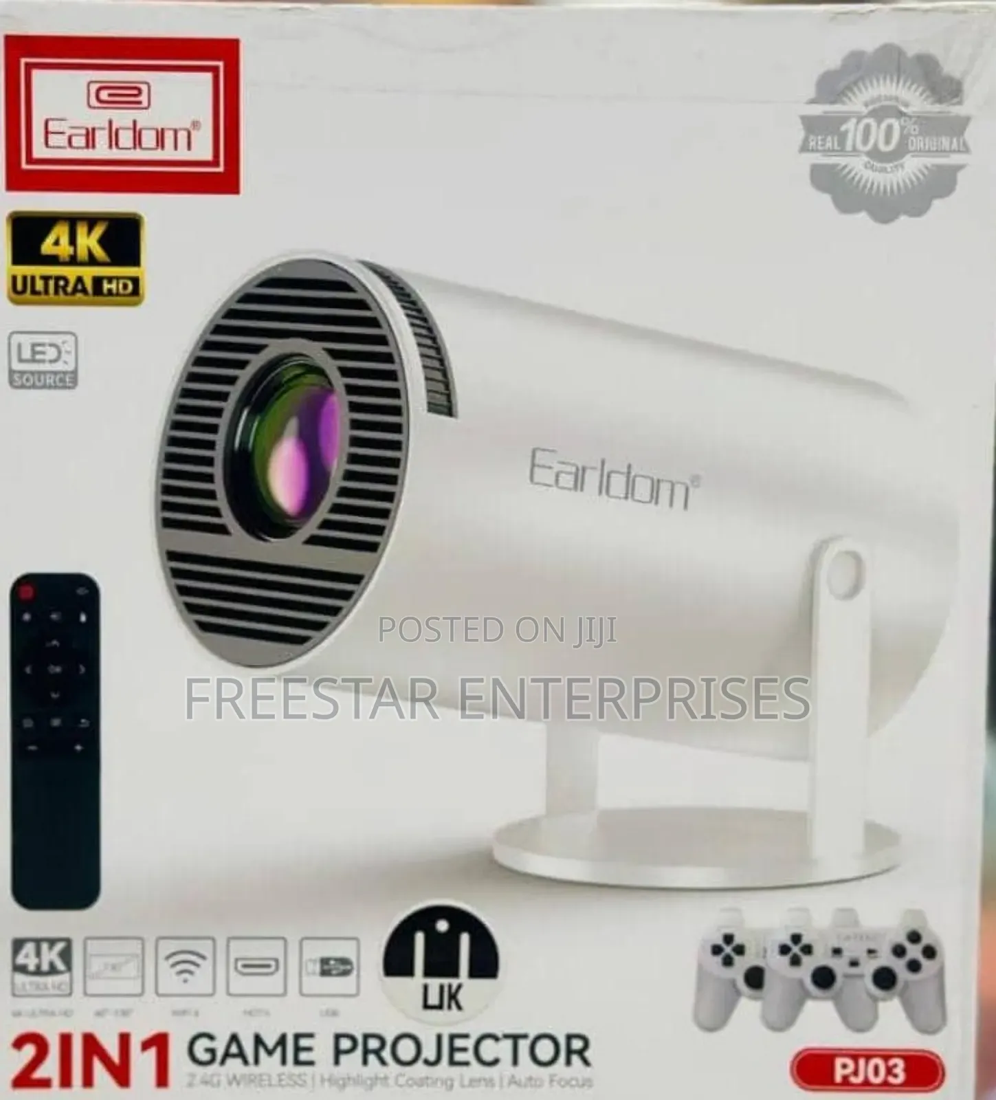 Earldom Projector With 2 Game Pads.