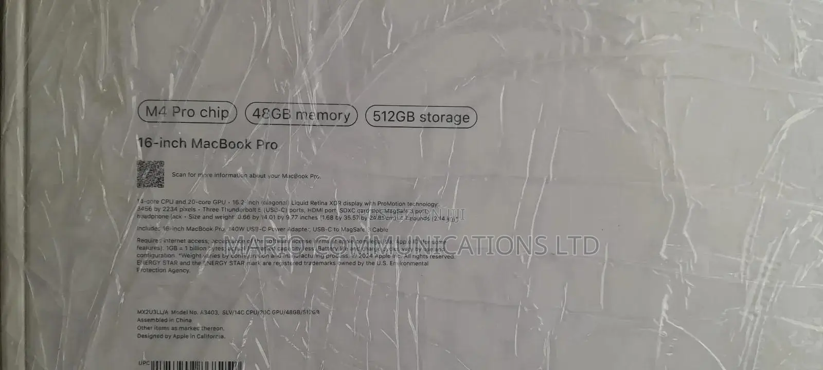 New Apple MacBook Pro 2024 M4 Pro 16-Inch 48GB Apple M4 Pro SSD 512GB