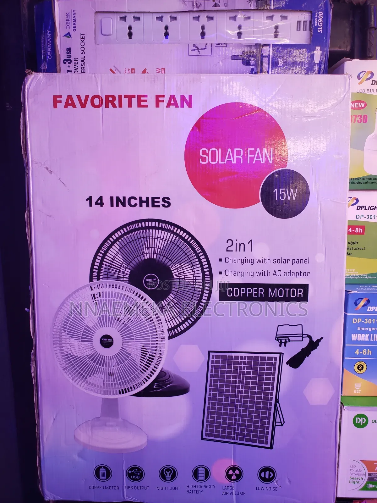 Favorite 14" Solar Rechargeable Fan