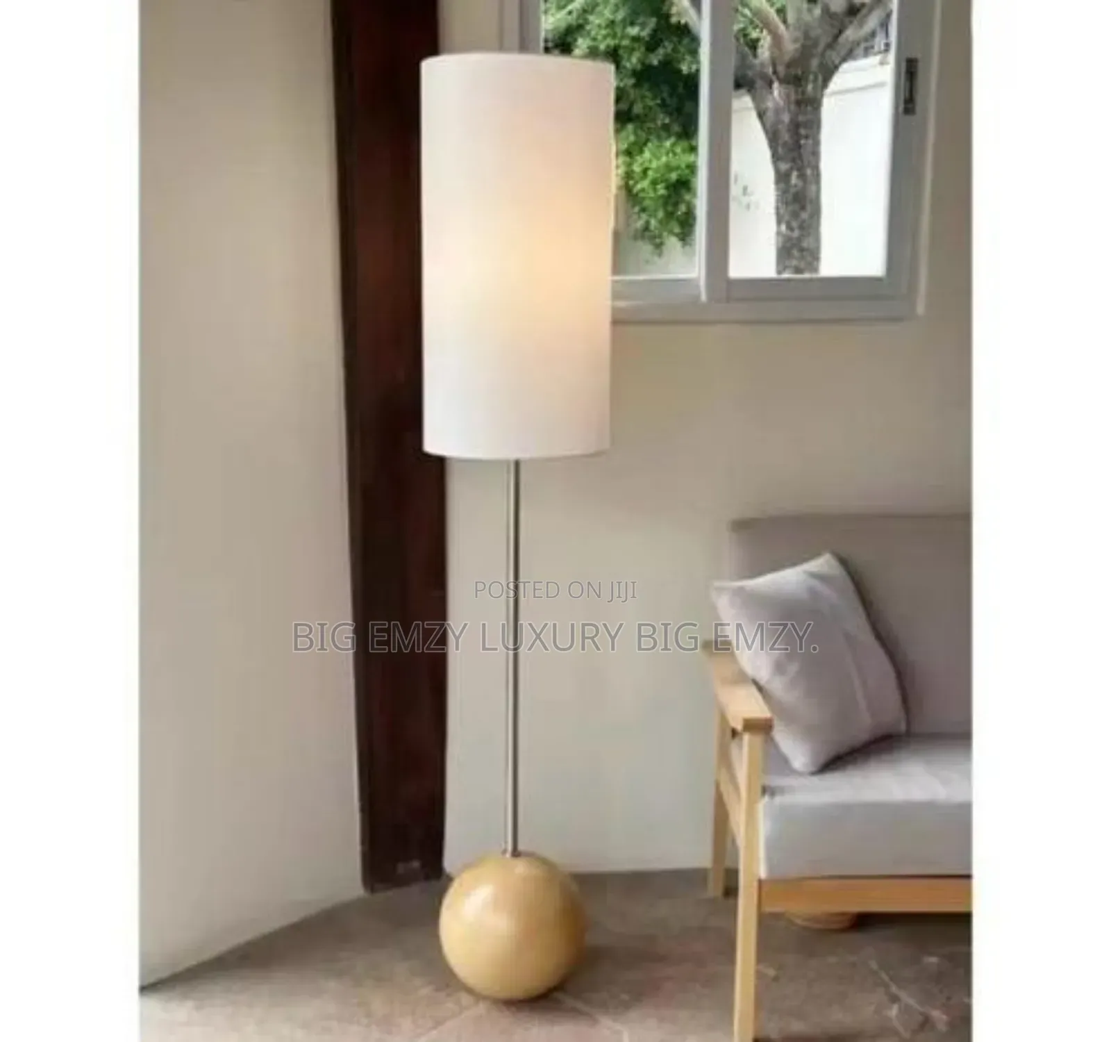 Orbis Wooden Sphere Floor Lamp.