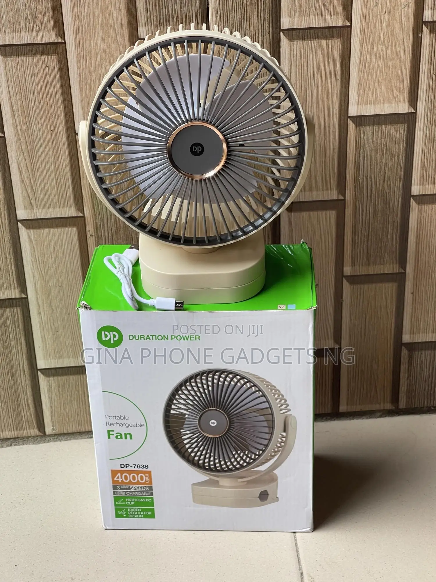 Fan (Dp-7638 4000mah Rechargeable Multifunctional Fan