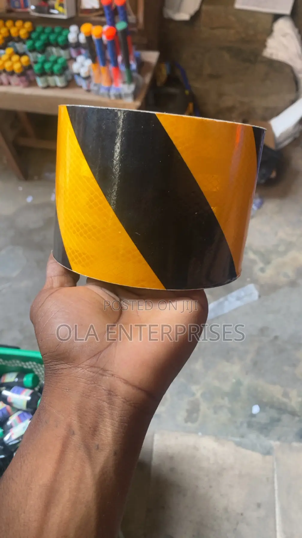 Black-and-yellow Reflective Hazard Tape