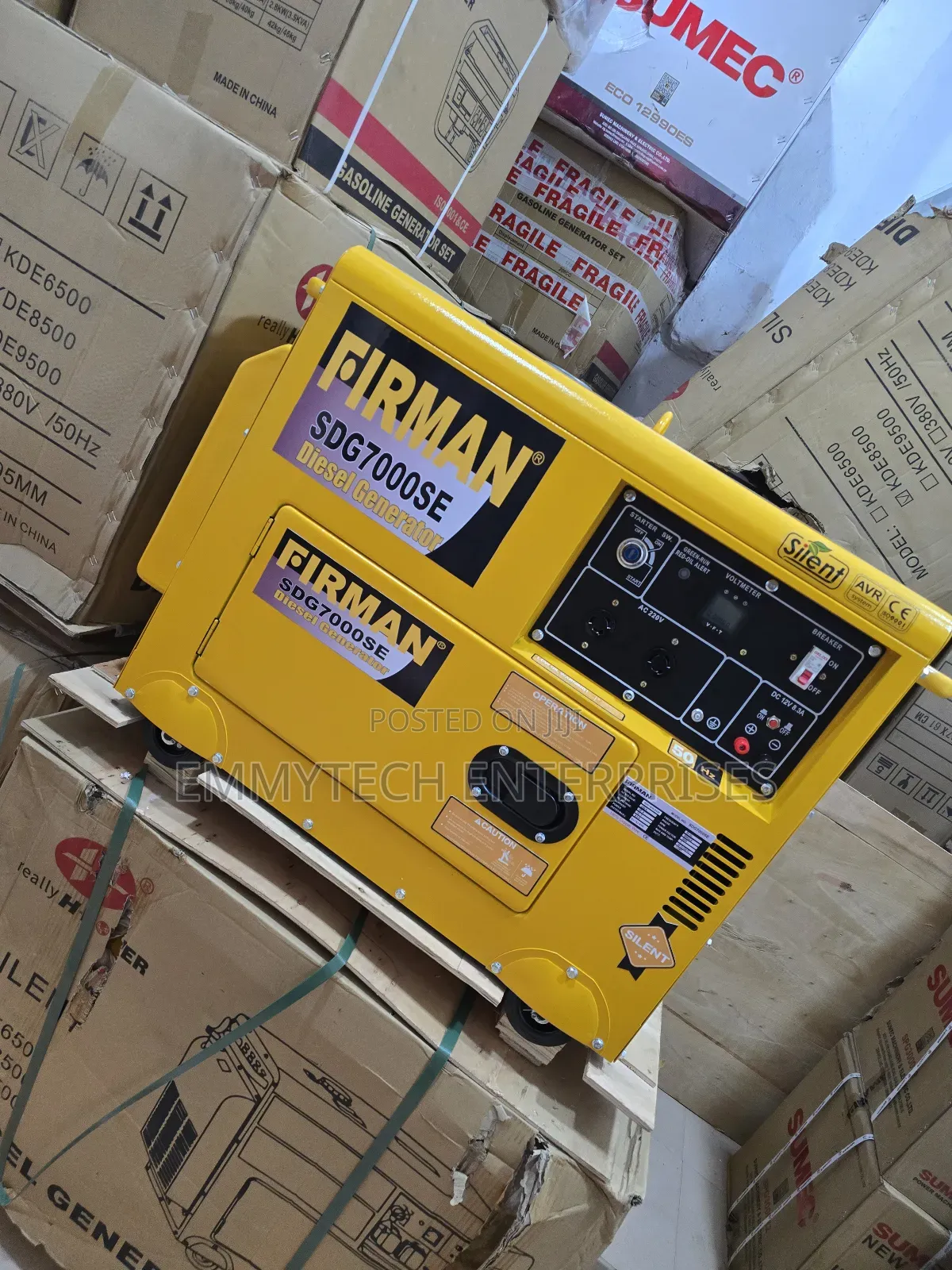 Sdg7000se Firman Diesel Soundproof Generator 6.5kva 100% Copper Coil