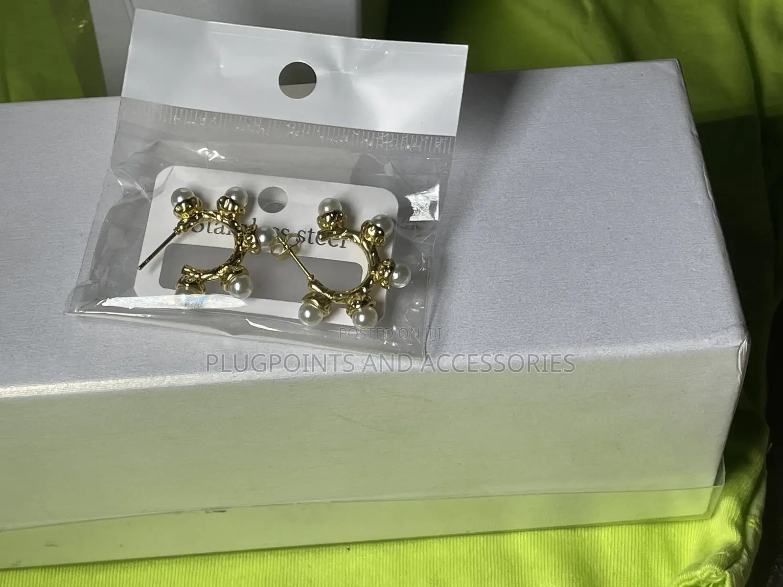 Confidence Statement Earrings Gold and Pearl