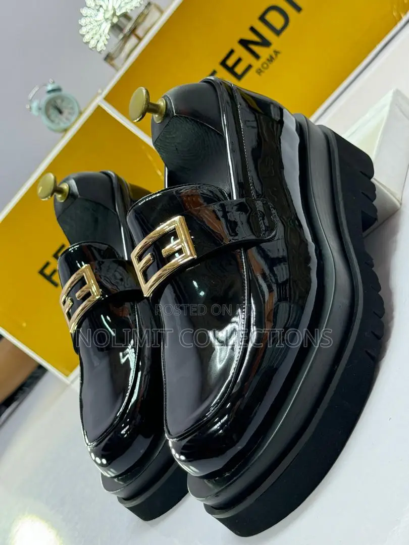 Fendi Double Sole Leather Loafers Shoe
