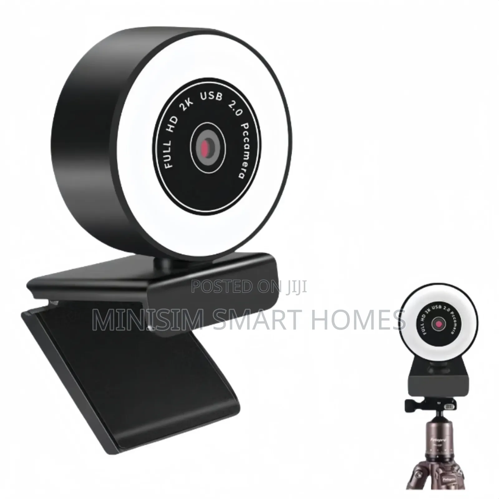 2mp Rotatable Webcam With Mini Ring Light