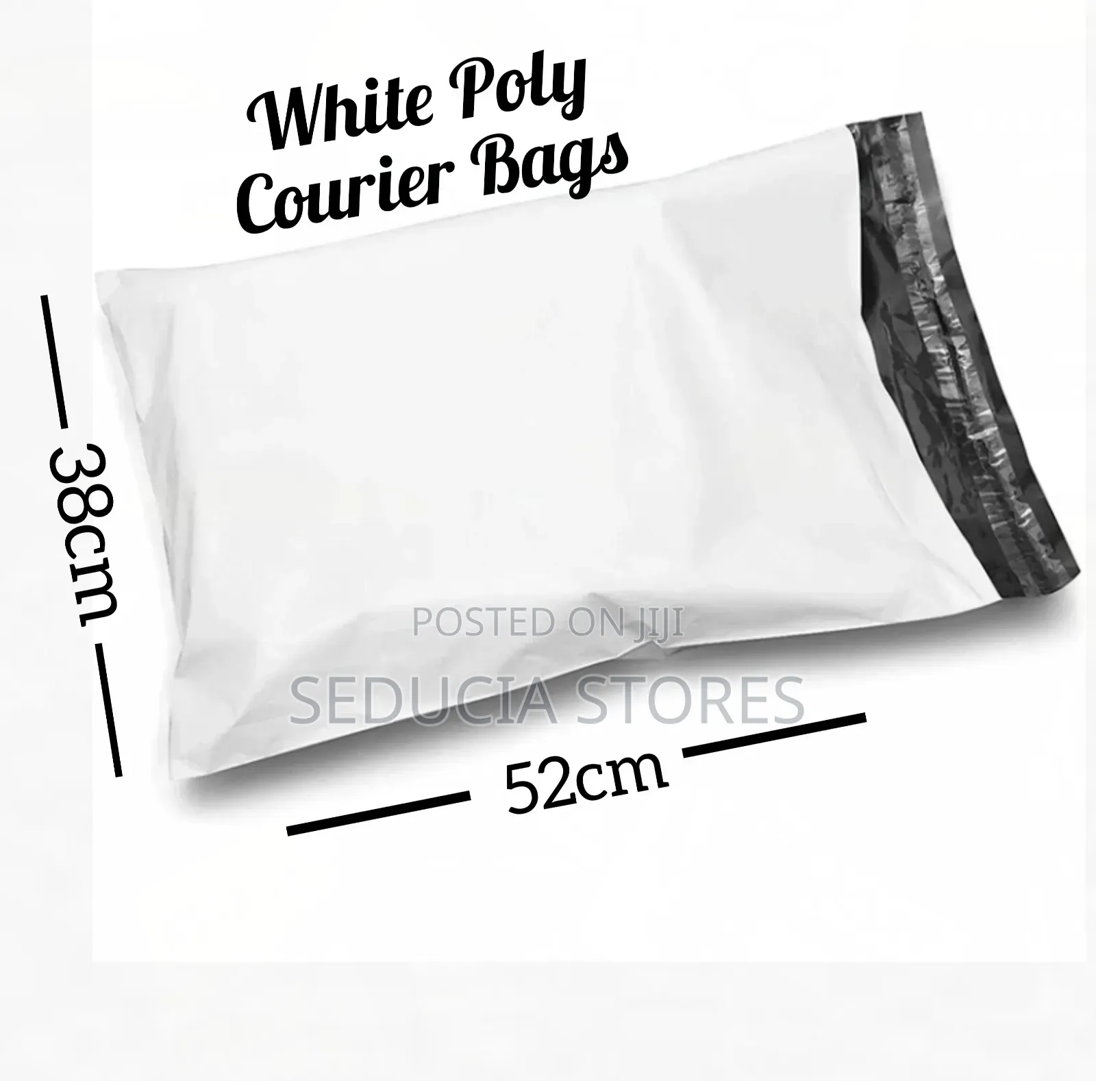 A2 White Courier Nylon Bag (Waterproof Self-Seal) 100 Pieces (38x52cm)