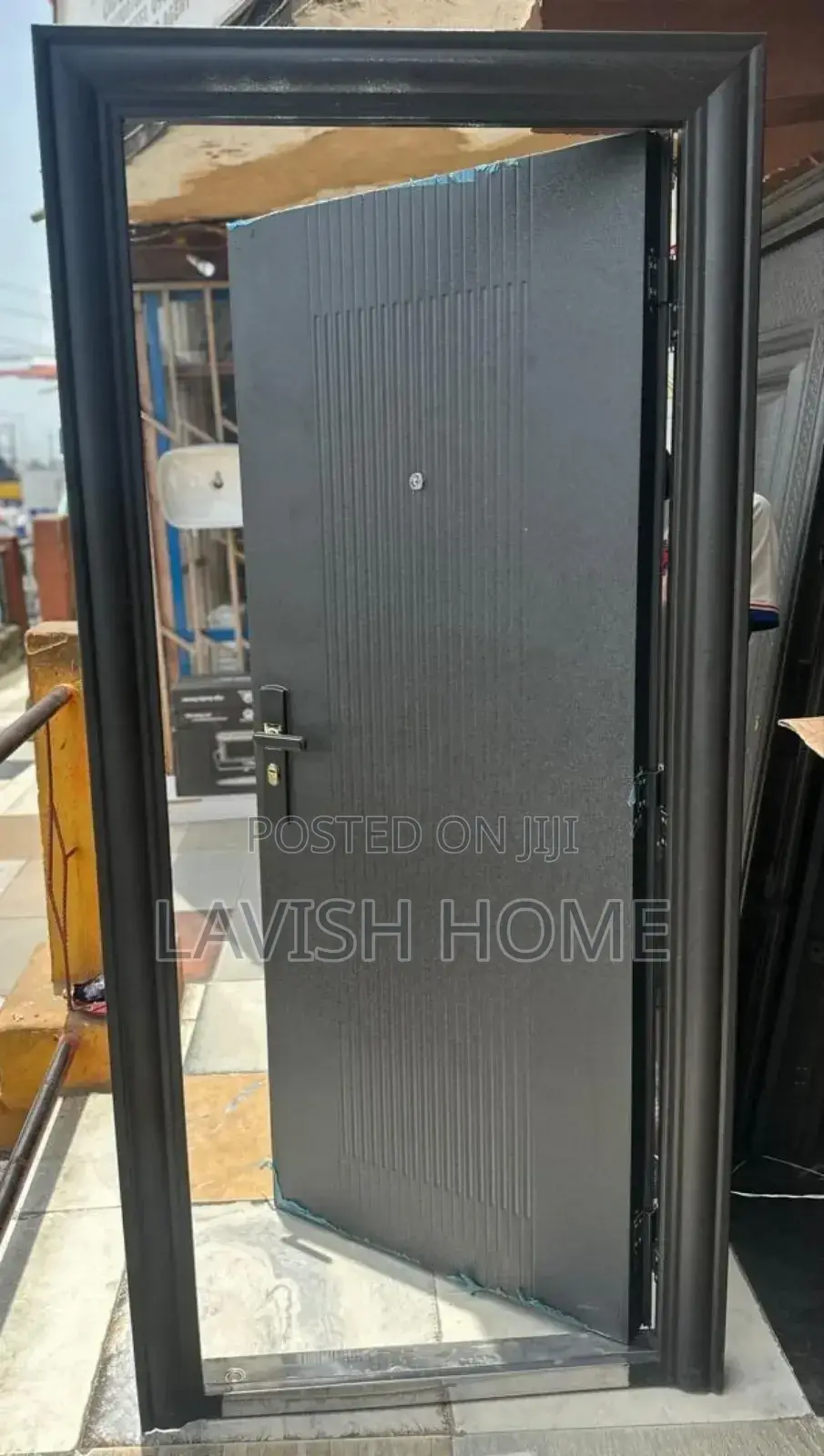 Black Steel Room Balcony Door 3ft by 7ft