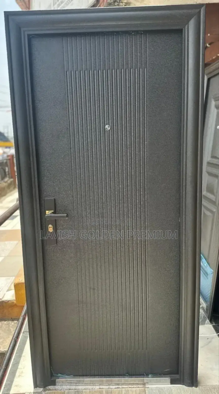 Black Steel Room Balcony Door 3ft by 7ft