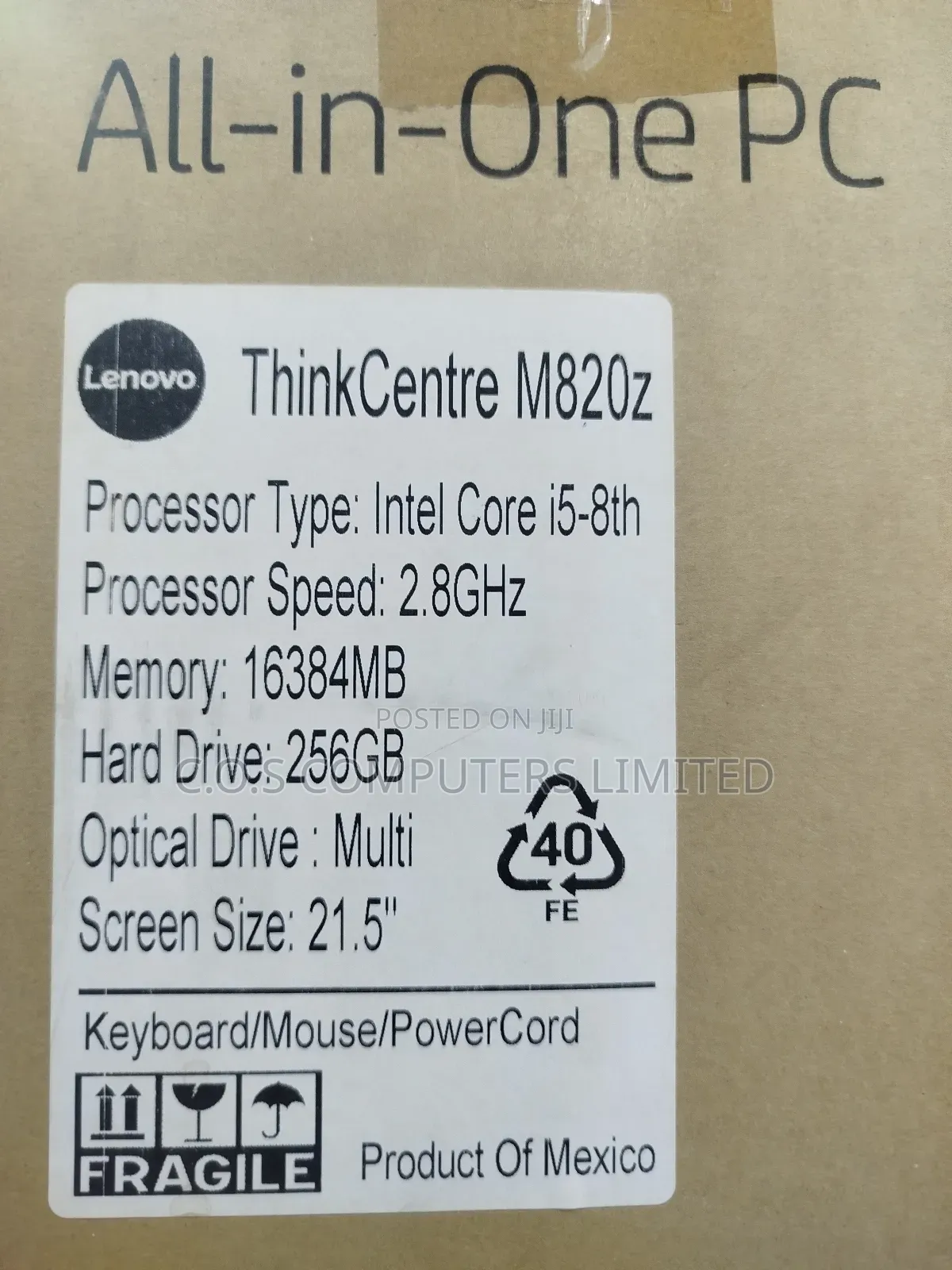 New Lenovo ThinkCentre M810z AIO 16GB Intel Core I5 SSD 256GB