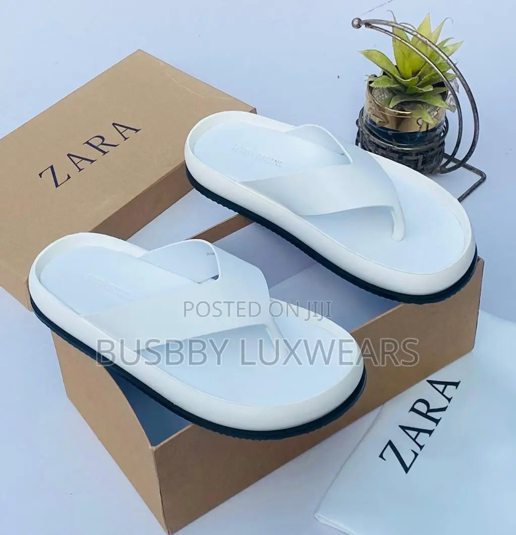 Zara Mens Leather Slippers