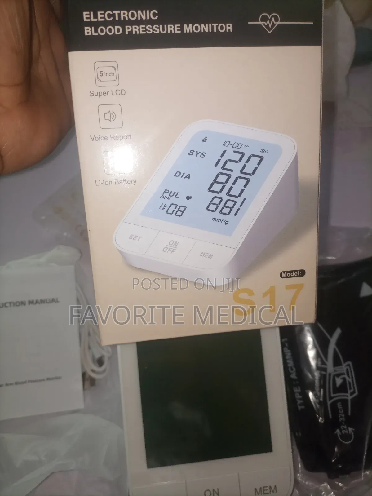 Rechargable Electronic Blood Pressure Machine (Model:S17)
