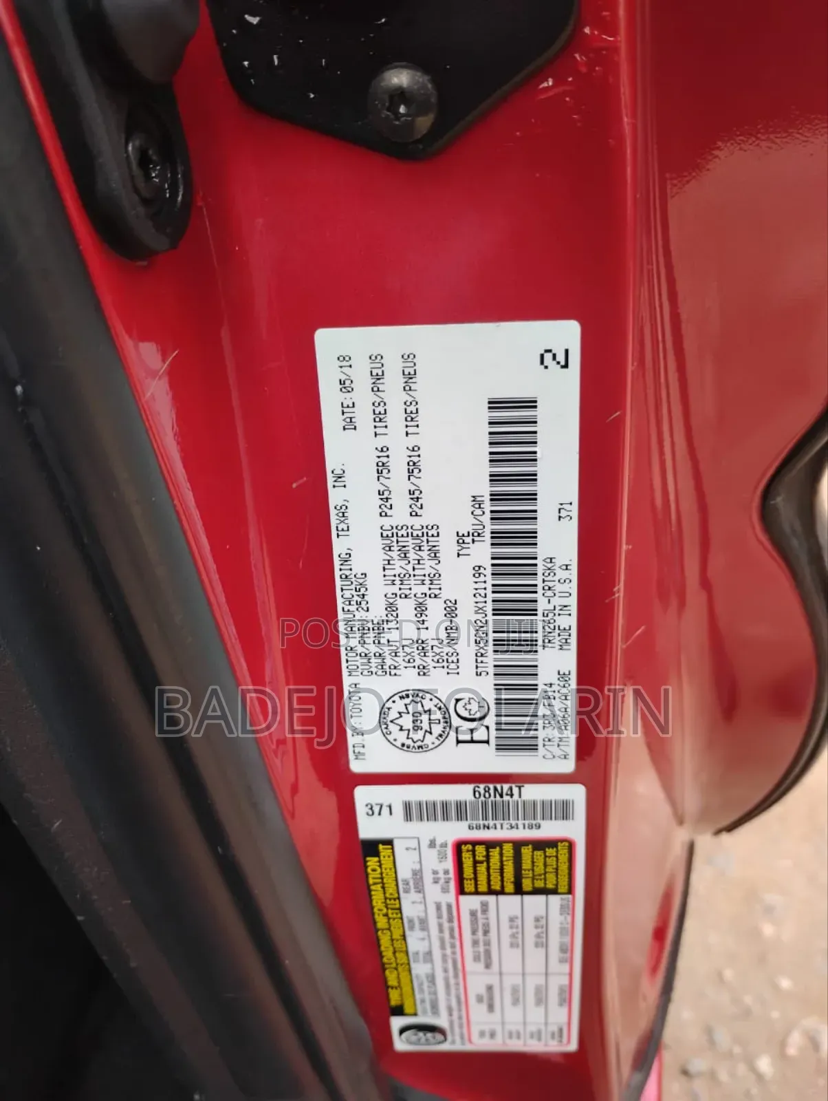Toyota Tacoma SR5 2019 Red