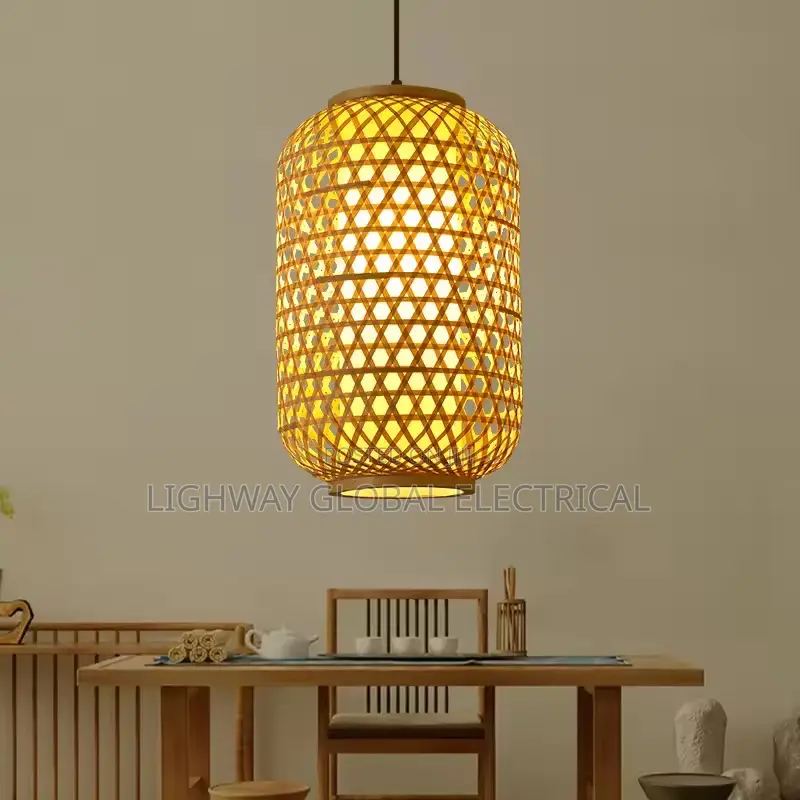 South East Asian Handmade Bamboo Wooven Lantern Chanderlier