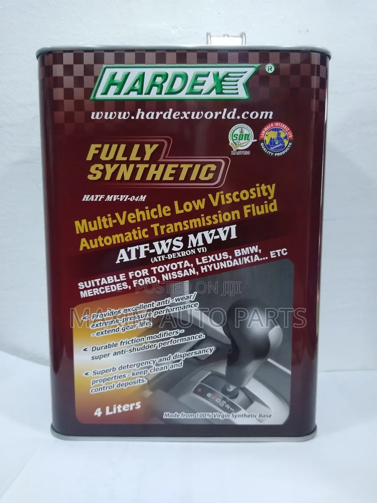 Hardex Fully Synthetic Multi-Vehicle Low Viscosity Atf - 4l