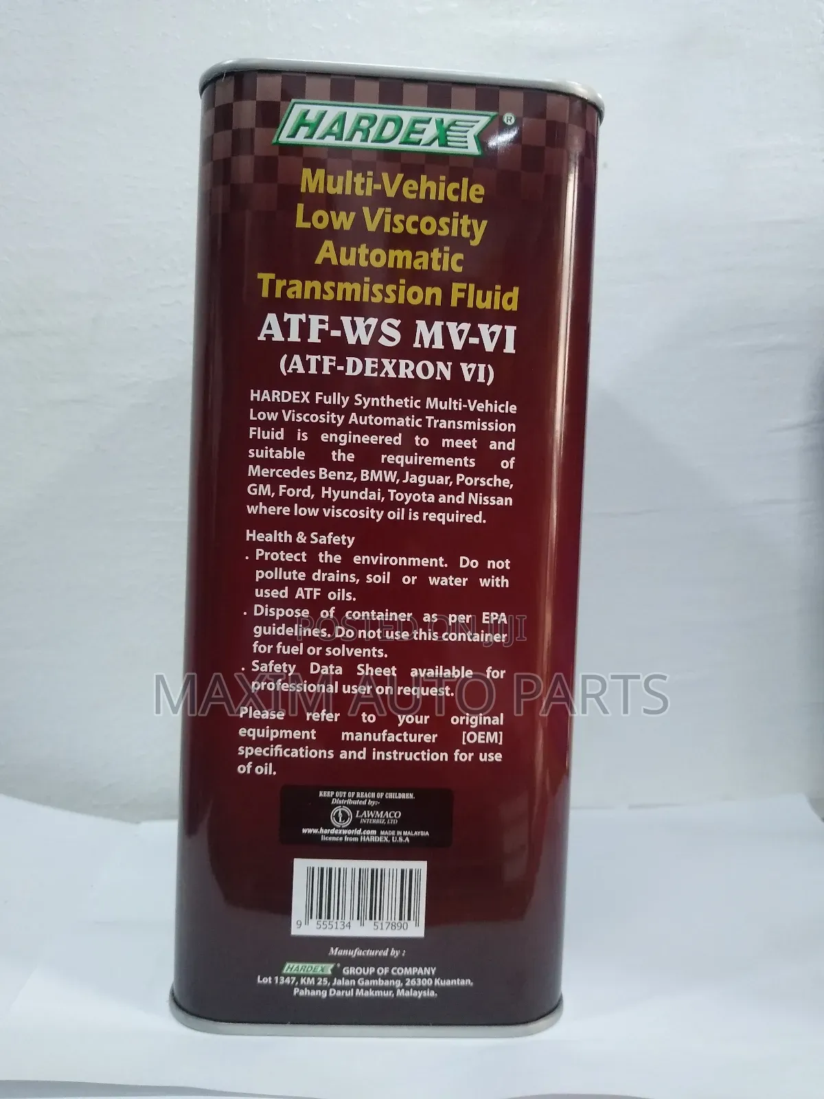 Hardex Fully Synthetic Multi-Vehicle Low Viscosity Atf - 4l