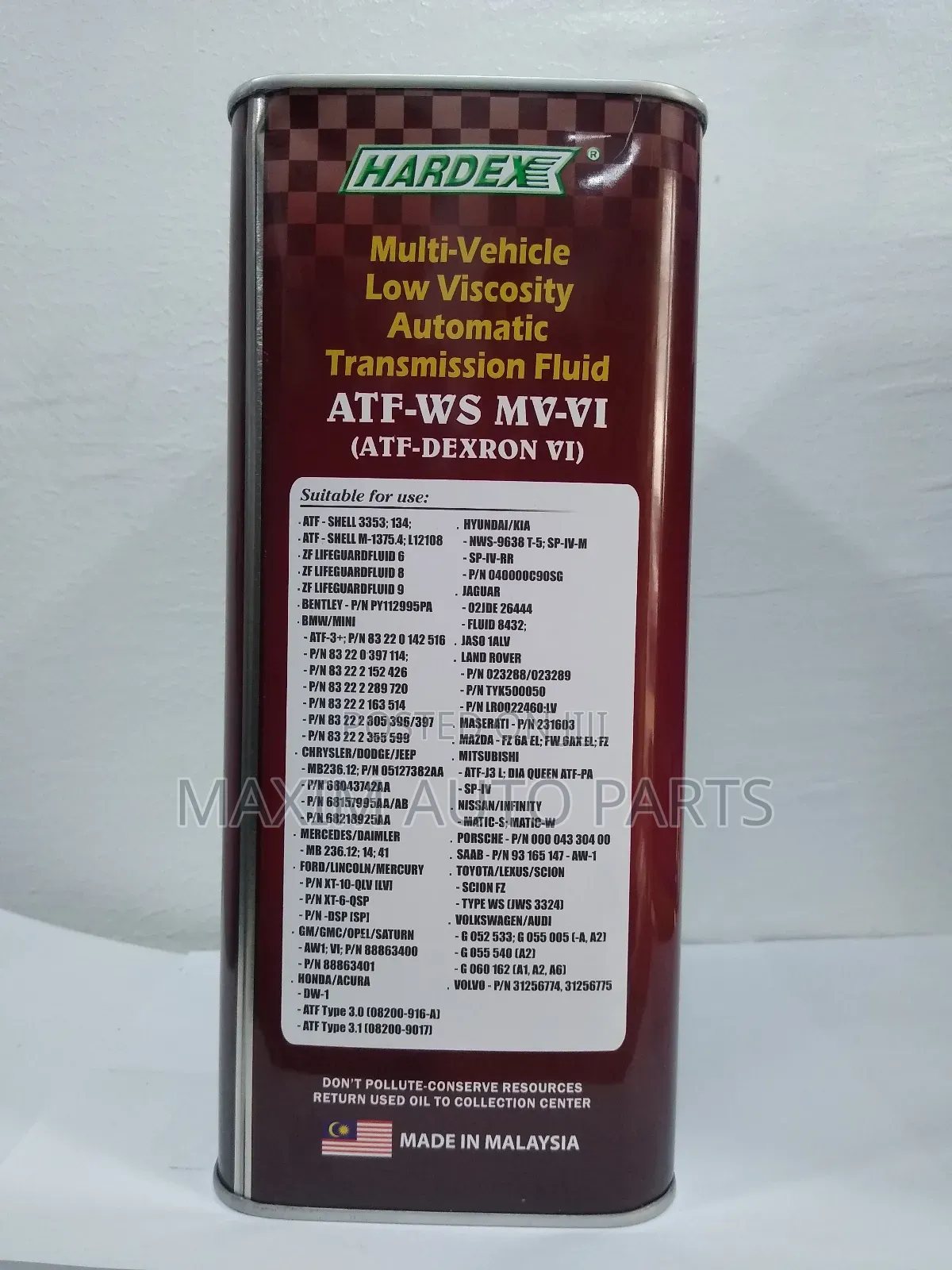 Hardex Fully Synthetic Multi-Vehicle Low Viscosity Atf - 4l