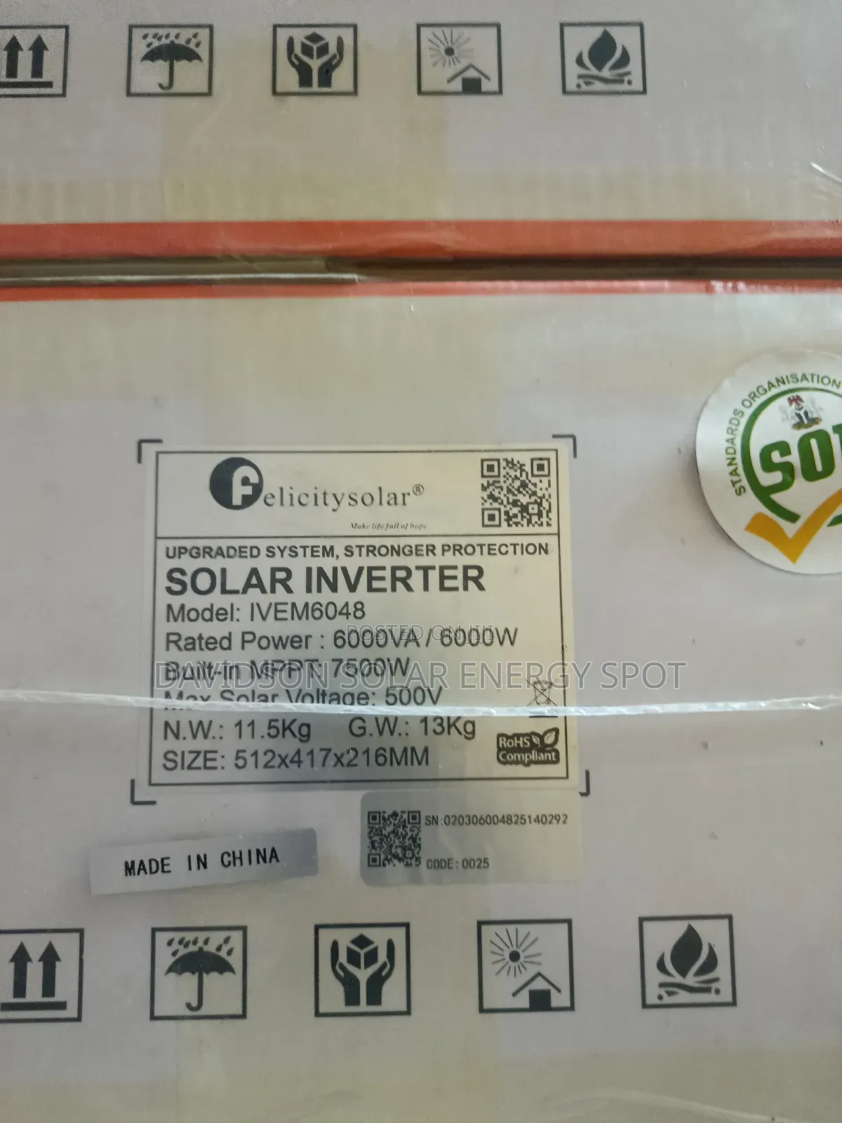 6kva 48v Felicity Solar Inverter Hybrid Ivem