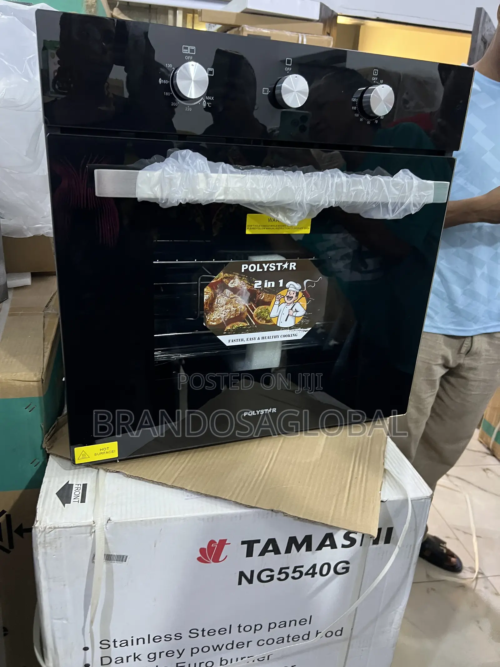 Polystar Pv-Eg271bb 60cm Built-in Electric Gas Oven Premium Combo