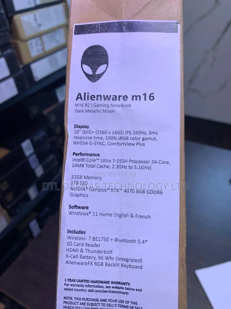 New Laptop Dell Alienware M16 32GB Intel Core Ultra 7 SSD 1T