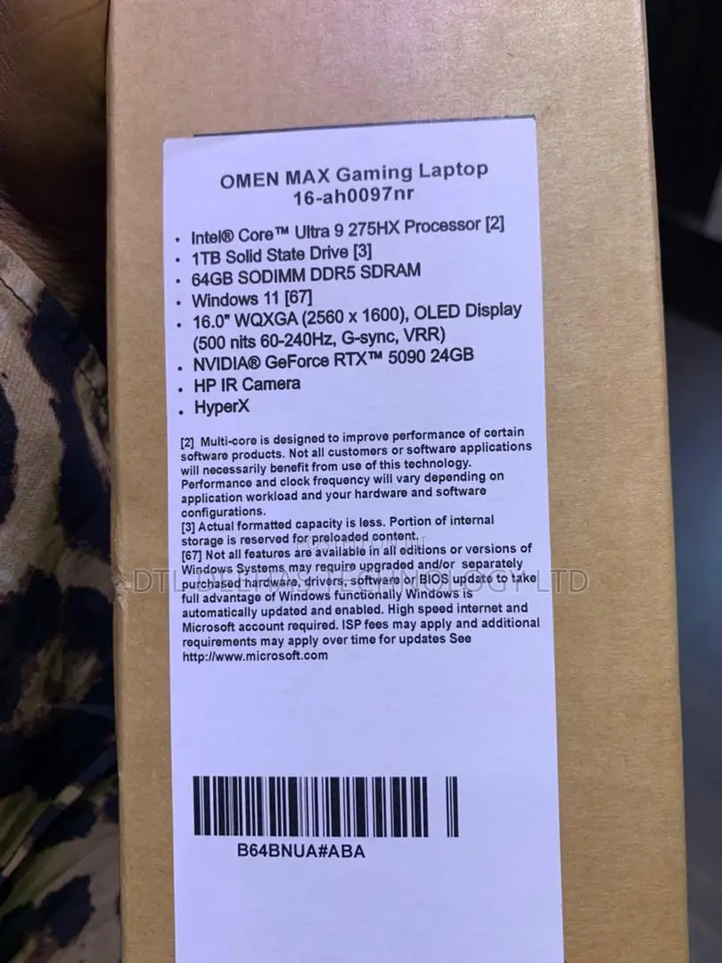 New Laptop HP Omen Max 16 64GB Intel Core Ultra 9 SSD 1T