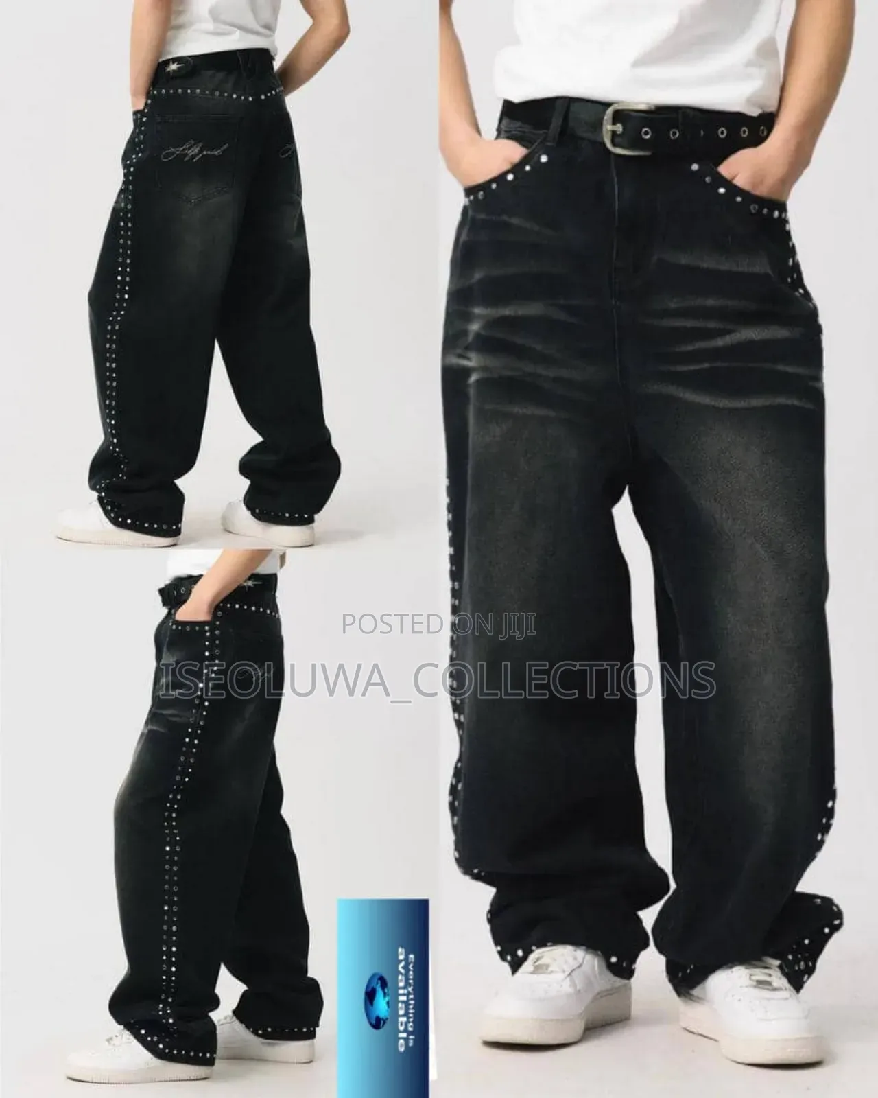 High Quality Men's Baggy Bling Denim Pants