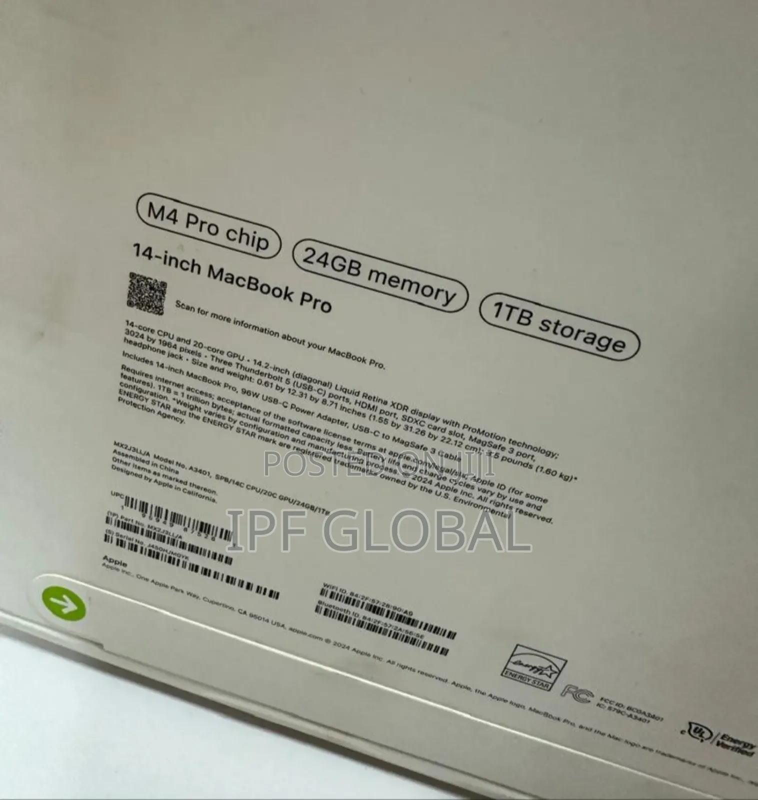 New Laptop Apple MacBook Pro 24GB Apple M4 Pro SSD 1T