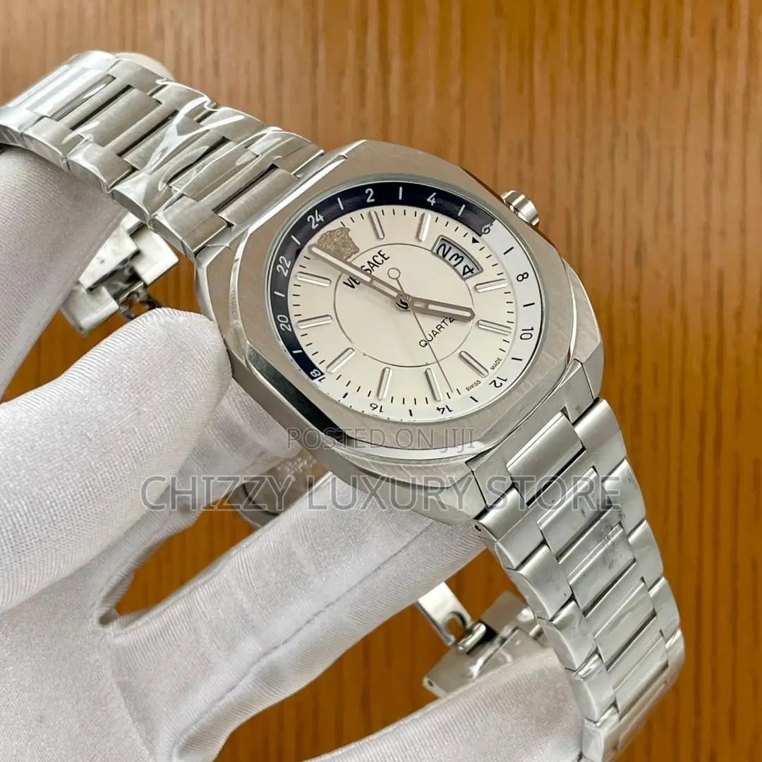 Versace Quality Luxury Men Water Resistant Chain Strap Wristwatch