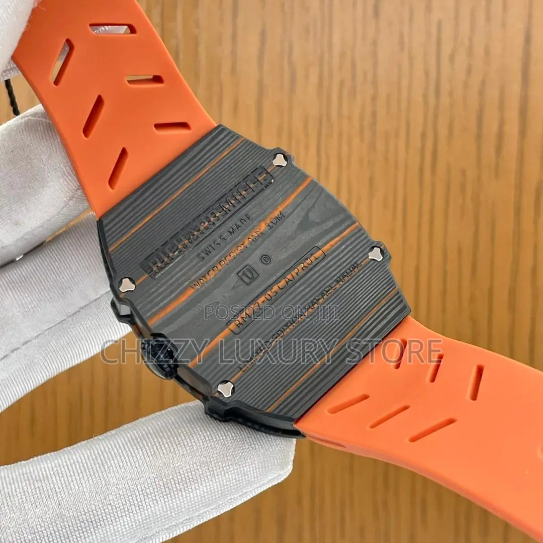 Richard Mille Quality Luxury Men Chronograph Rubber Strap Wristwatch