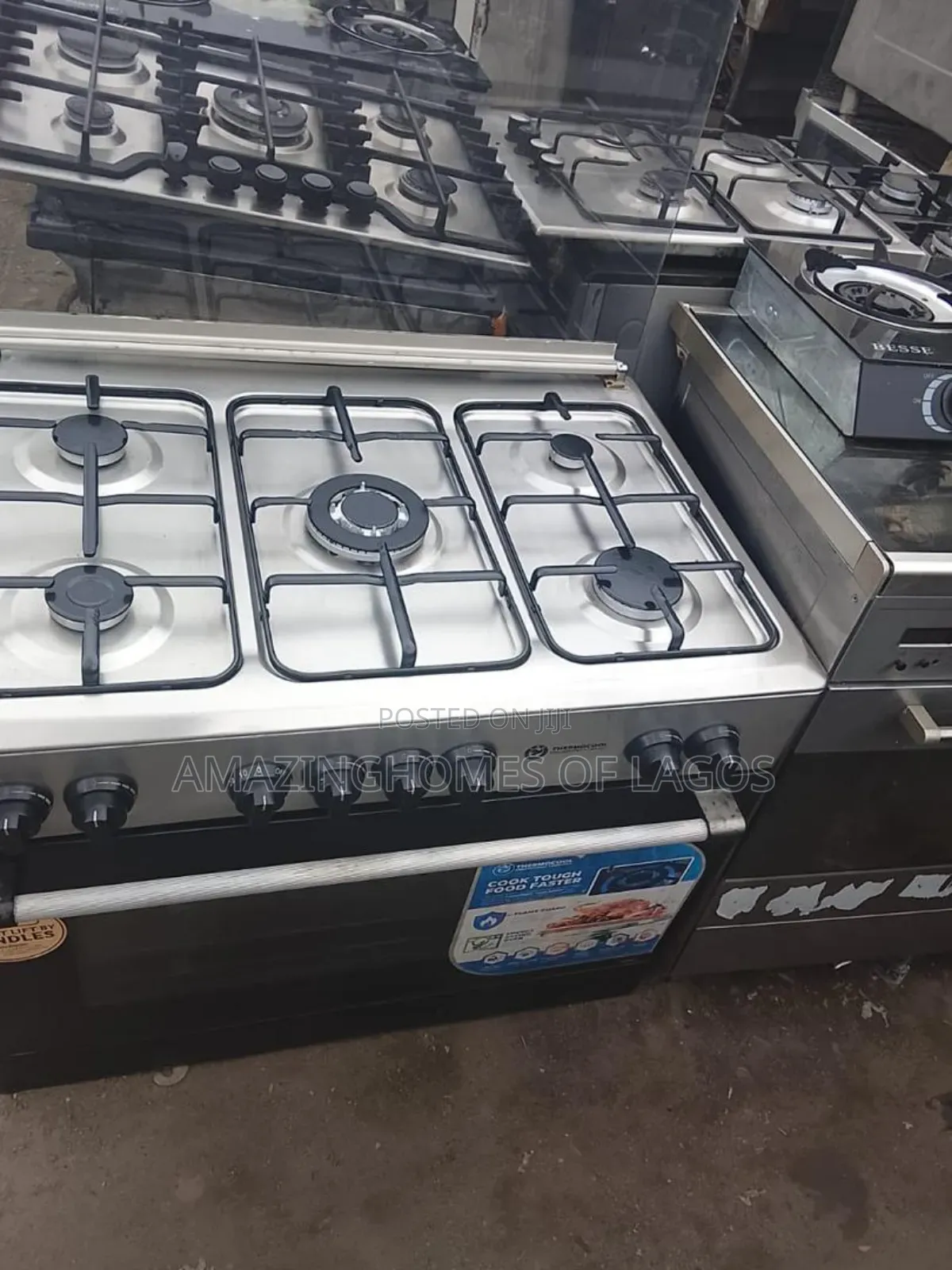 60by90 Cm Standard 5 Burners Gas Cooker With Gas Oven and Grill