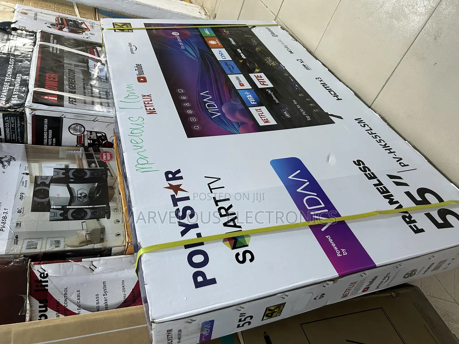 Brand New Polystar 55inch Uhd Full Framless Smart Television