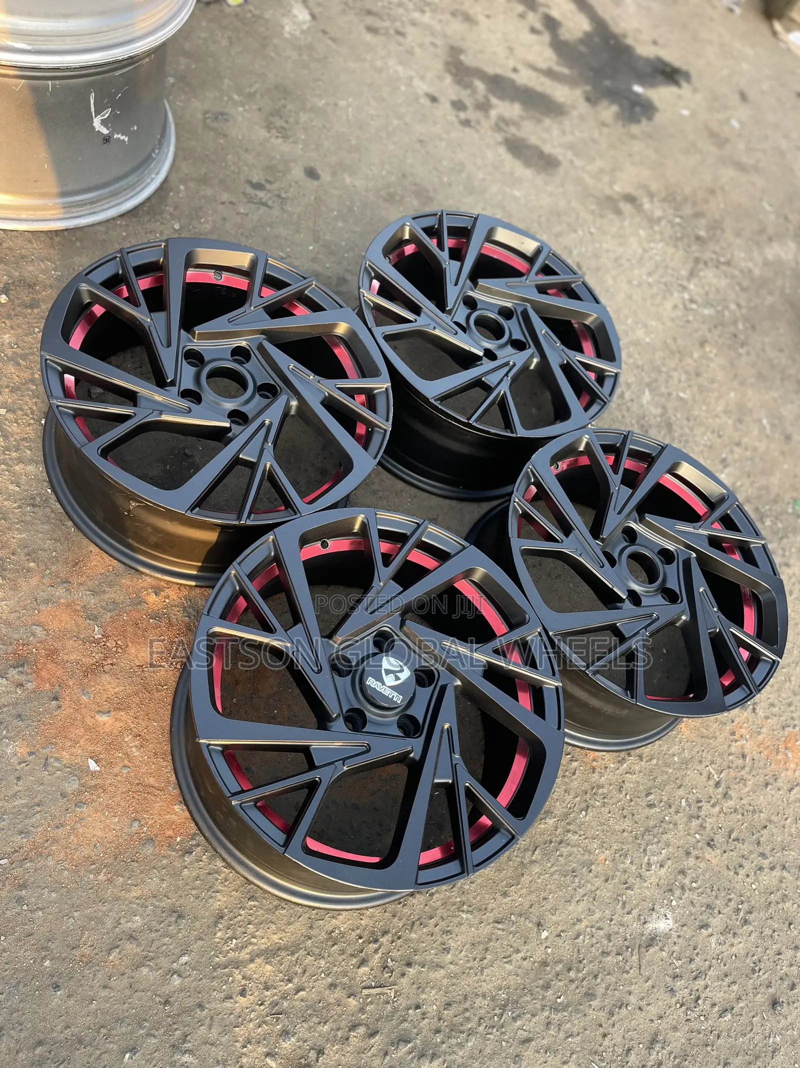 17 Inch Rim Matt Black With Touch Of Red For Toyota, Lexus / Mercedes